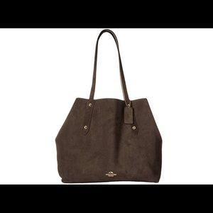 Coach Suede Large Market Tote (Chestnut Stone) EUC